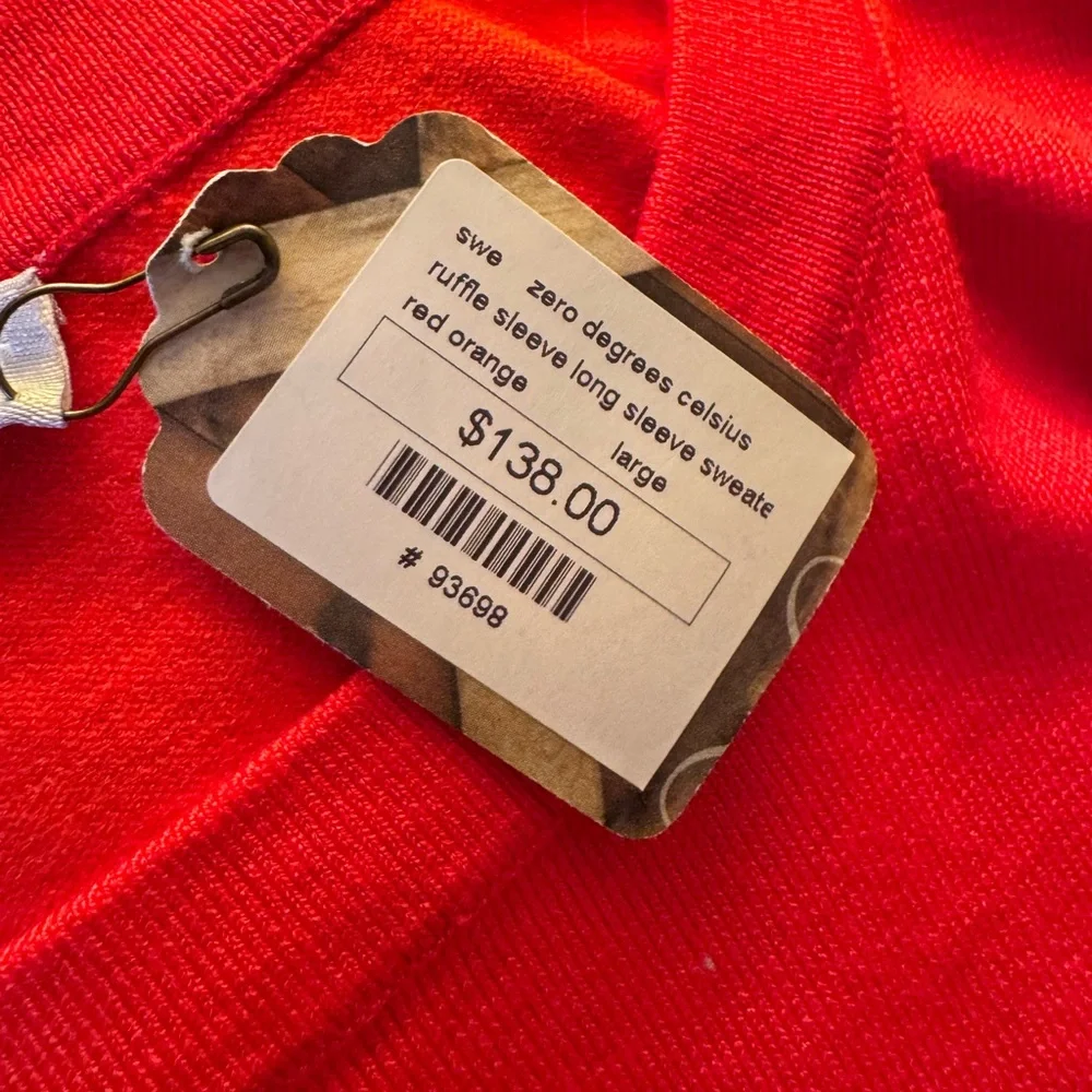 Zero Degrees Celsius Red Ruffle Sleeve Sweater - Picture 5 of 7